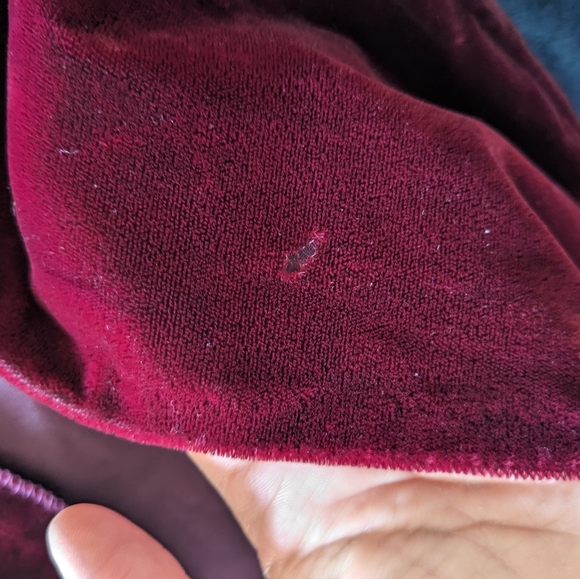 Vintage LA GLO Red Maroon Velvet Spaghetti Strap Midi Prom Party Dress - Picture 13 of 14